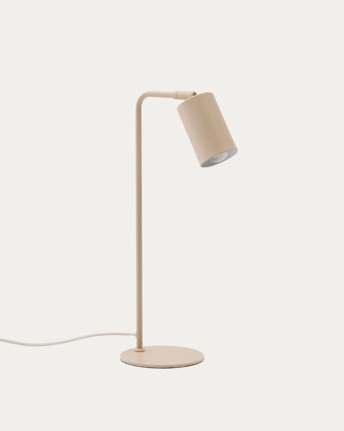 Lámpara de escritorio Manie de metal con acabado texturizado beige
