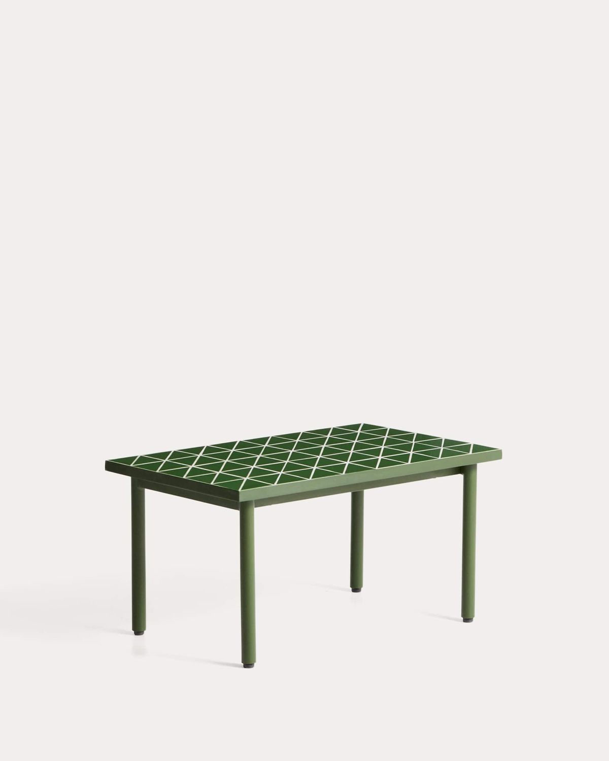 Mesa auxiliar Maurina de acero galvanizado verde con azulejos verdes 81 x 51 cm