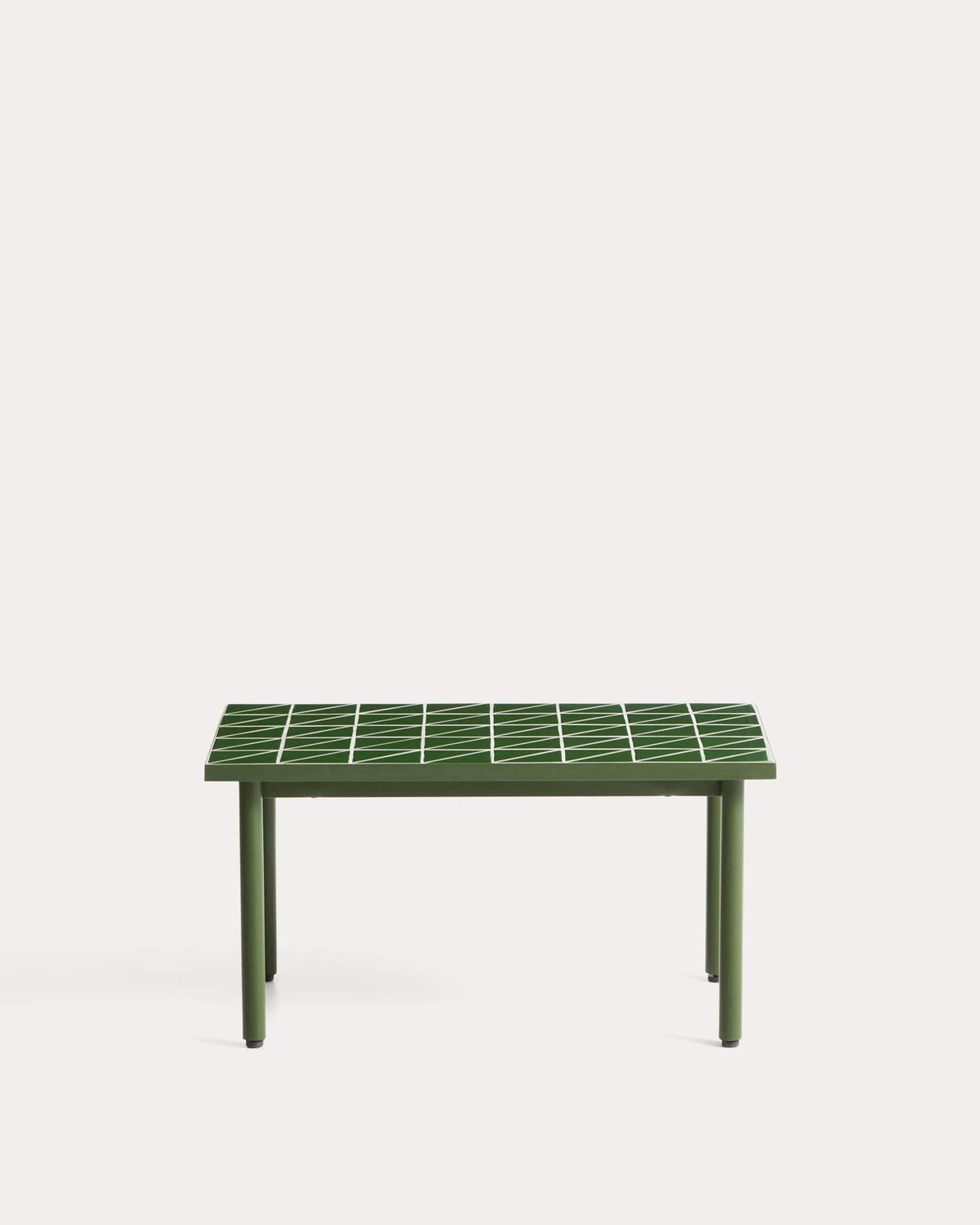 Mesa auxiliar Maurina de acero galvanizado verde con azulejos verdes 81 x 51 cm