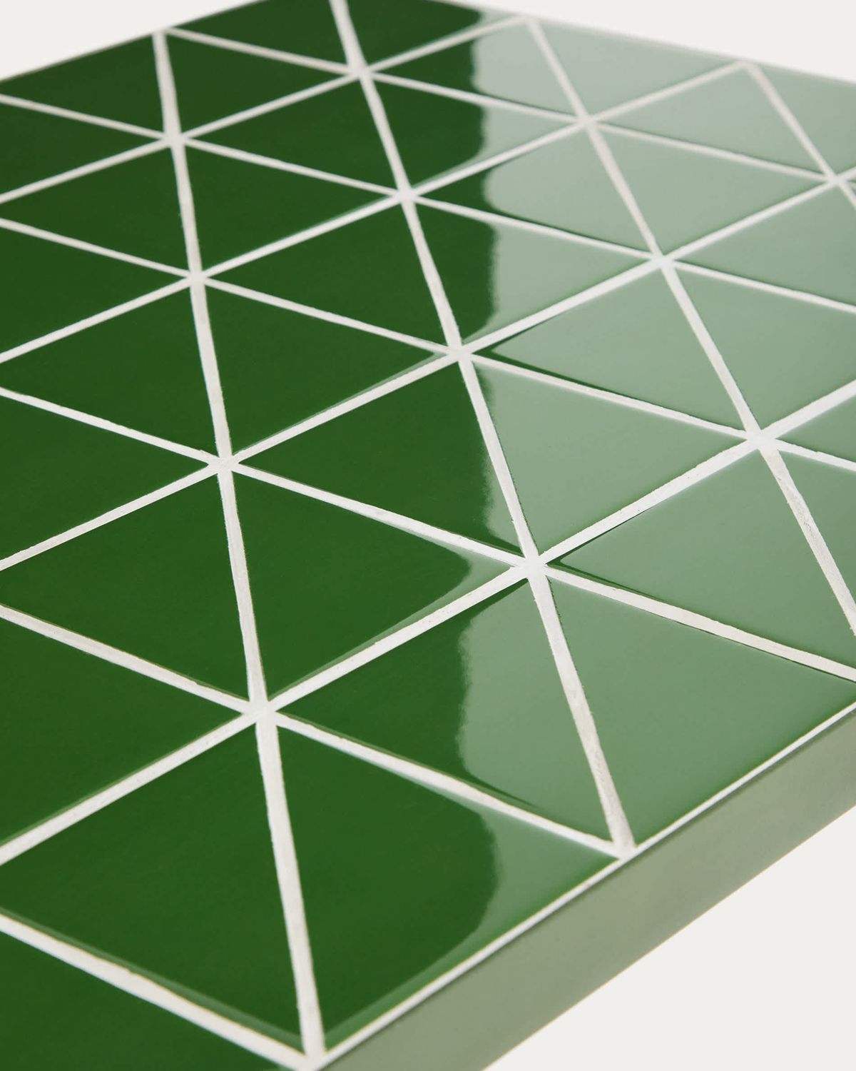 Mesa auxiliar Maurina de acero galvanizado verde con azulejos verdes 81 x 51 cm