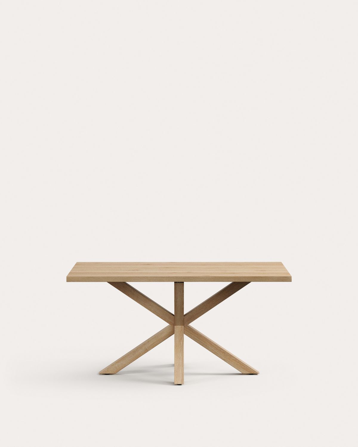 Mesa Argo de chapa de roble blanqueado y patas de acero efecto madera 160 x 90 cm