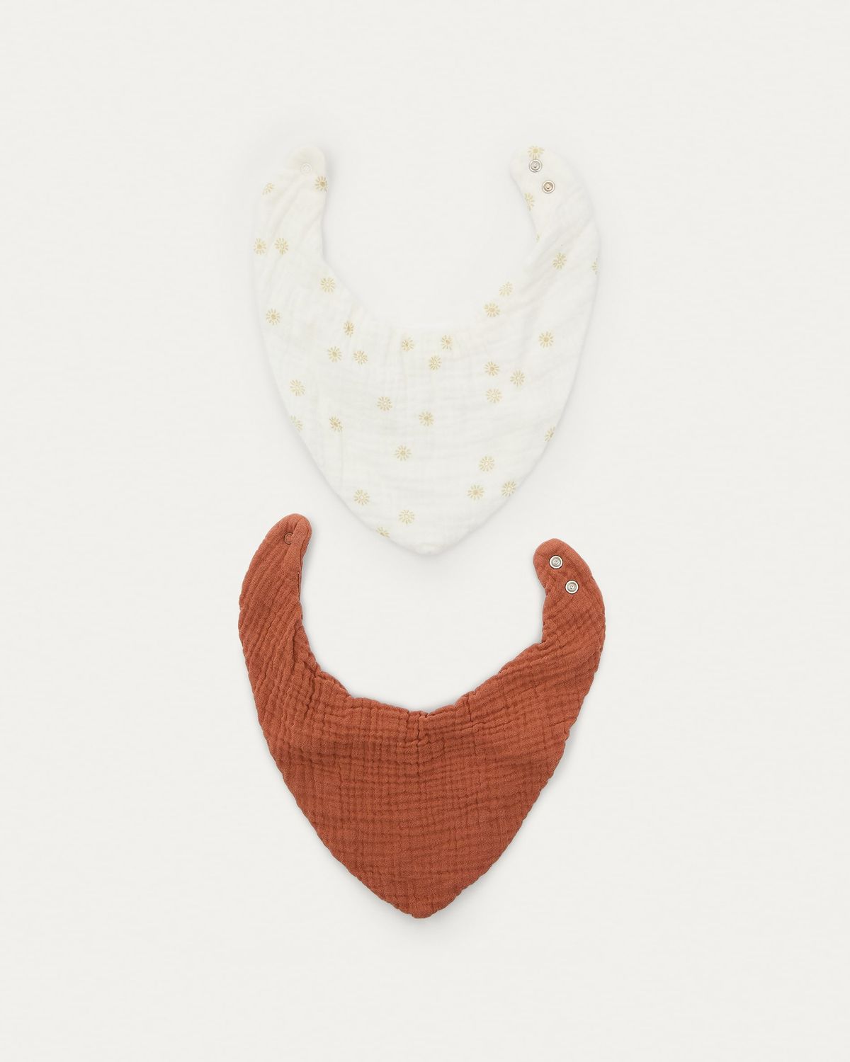 Set Olna de 2 bandanas de 100% algodón terracota y estampado soles