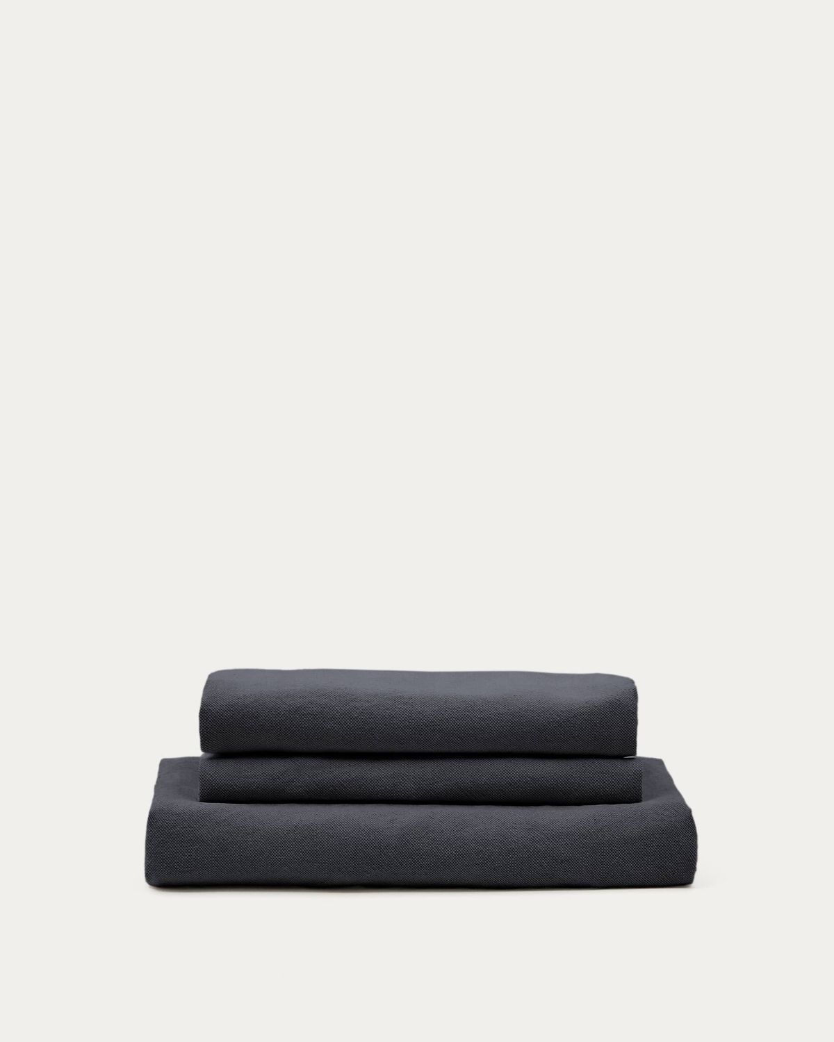 Funda para sofá Nora 4 plazas de lino y algodón gris antracita