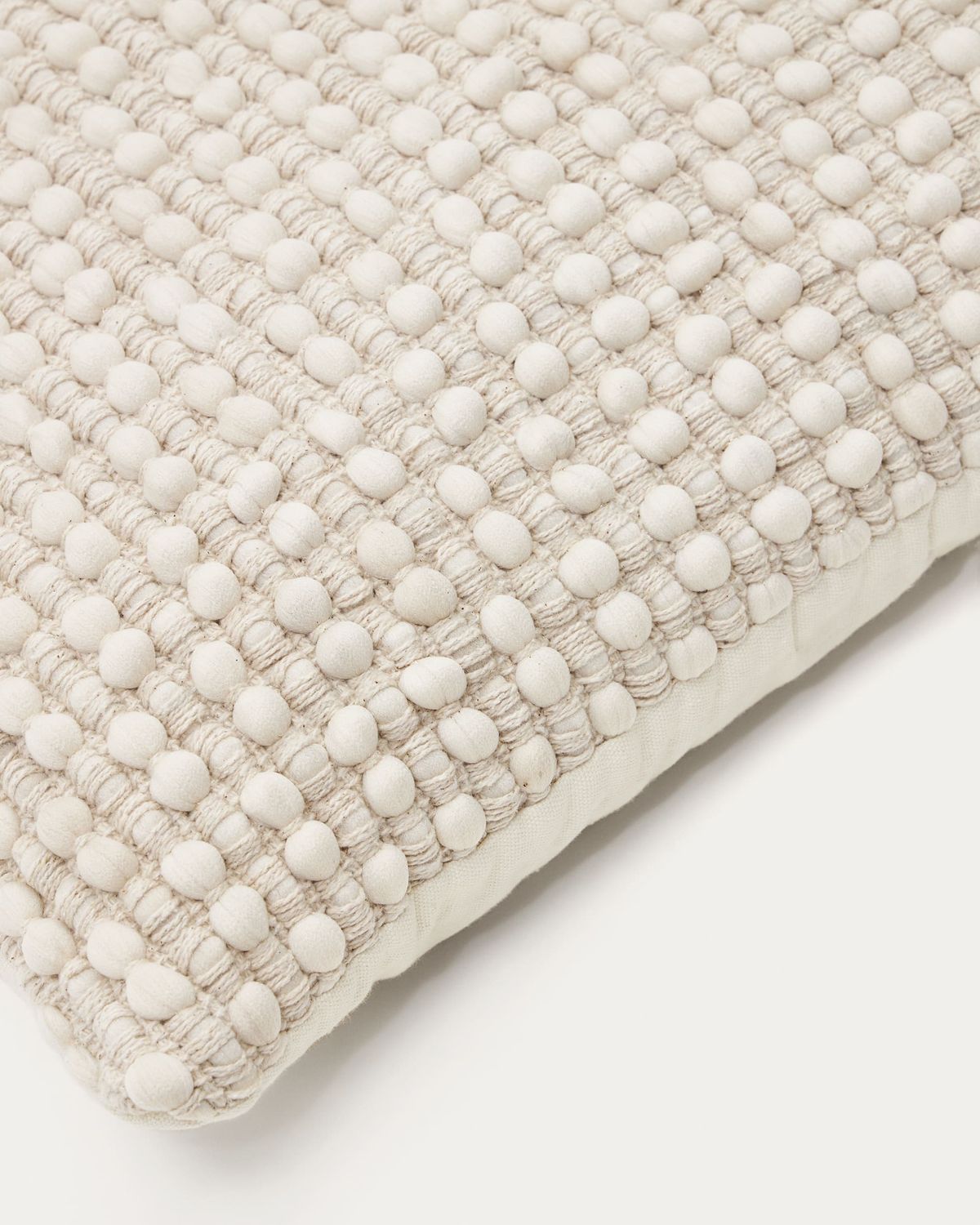 Funda cojín Mascarell de algodón y poliéster blanco 45 x 45 cm