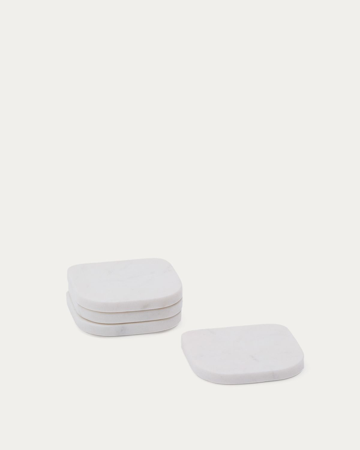 Set Zera de 4 posavasos de mármol blanco