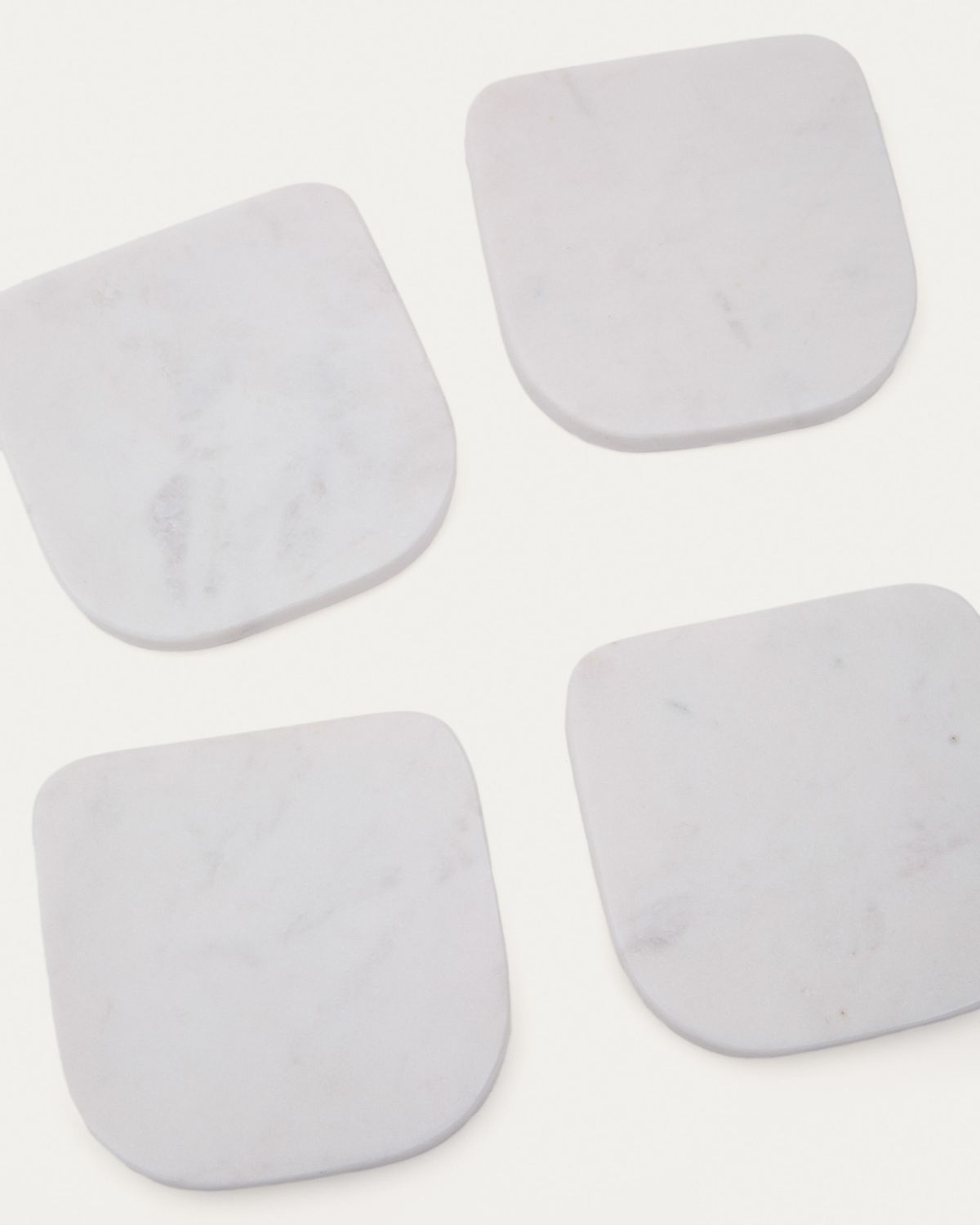 Set Zera de 4 posavasos de mármol blanco