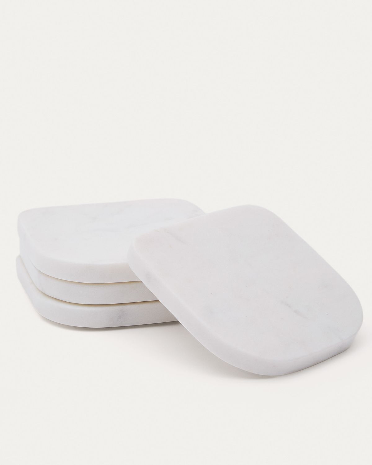 Set Zera de 4 posavasos de mármol blanco