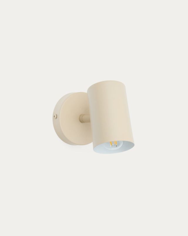 Aplique de pared Manie de metal con acabado texturizado beige Aplique de pared Manie de metal con acabado texturizado beige