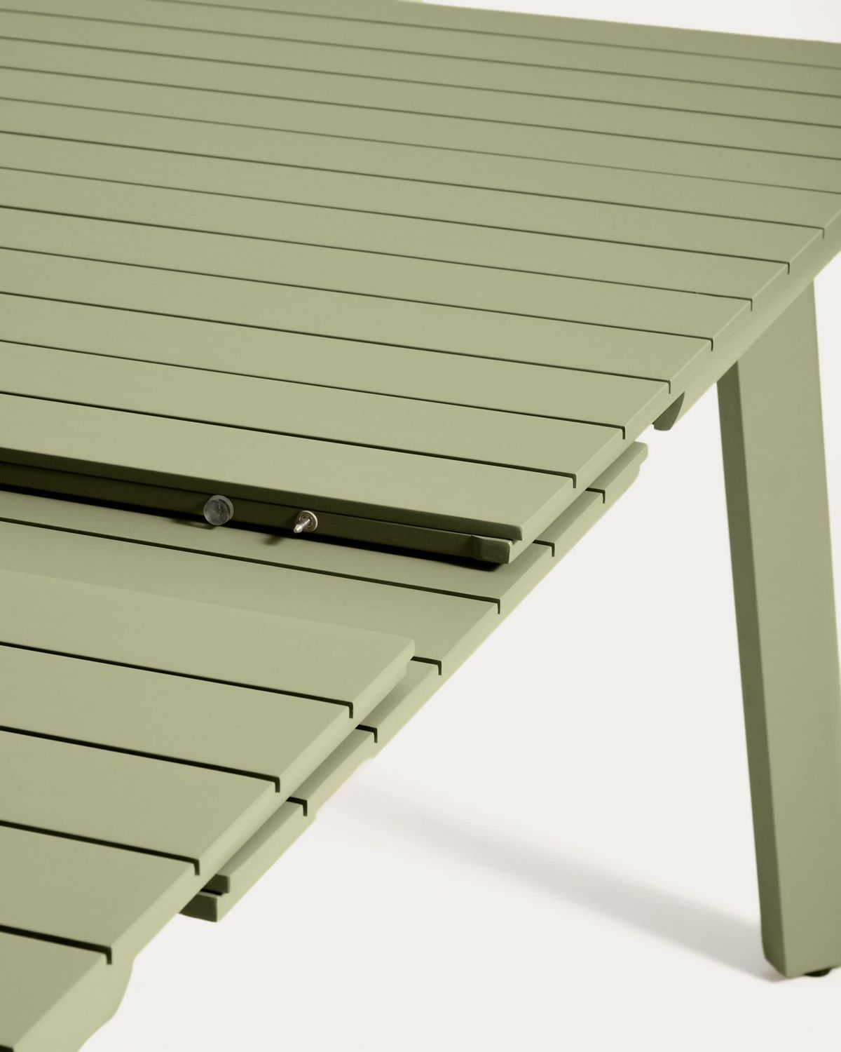 Mesa extensible de exterior Izola de aluminio con acabado verde 220 (280) x 100 cm