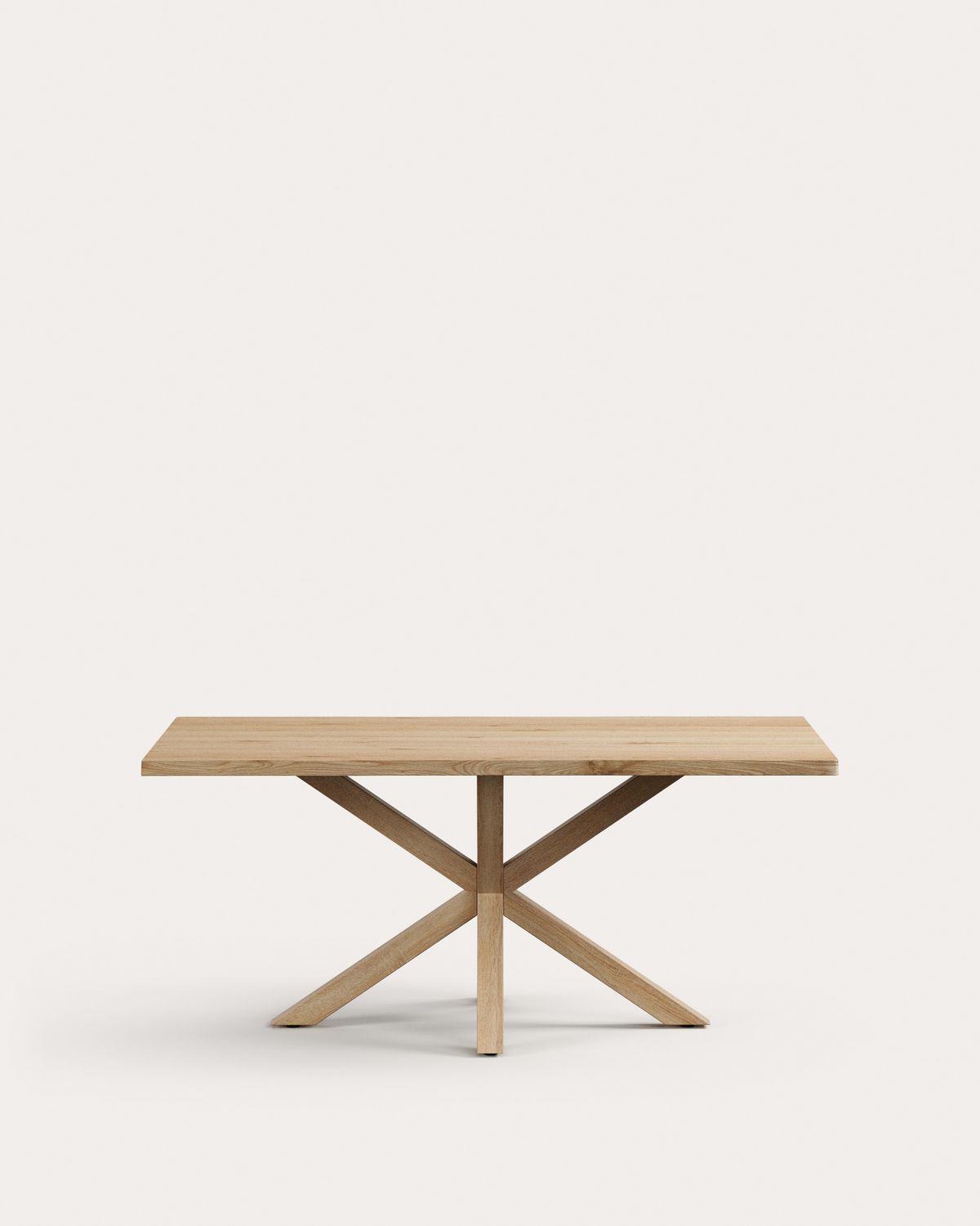 Mesa Argo de chapa de roble blanqueado y patas de acero efecto madera 180 x 100 cm