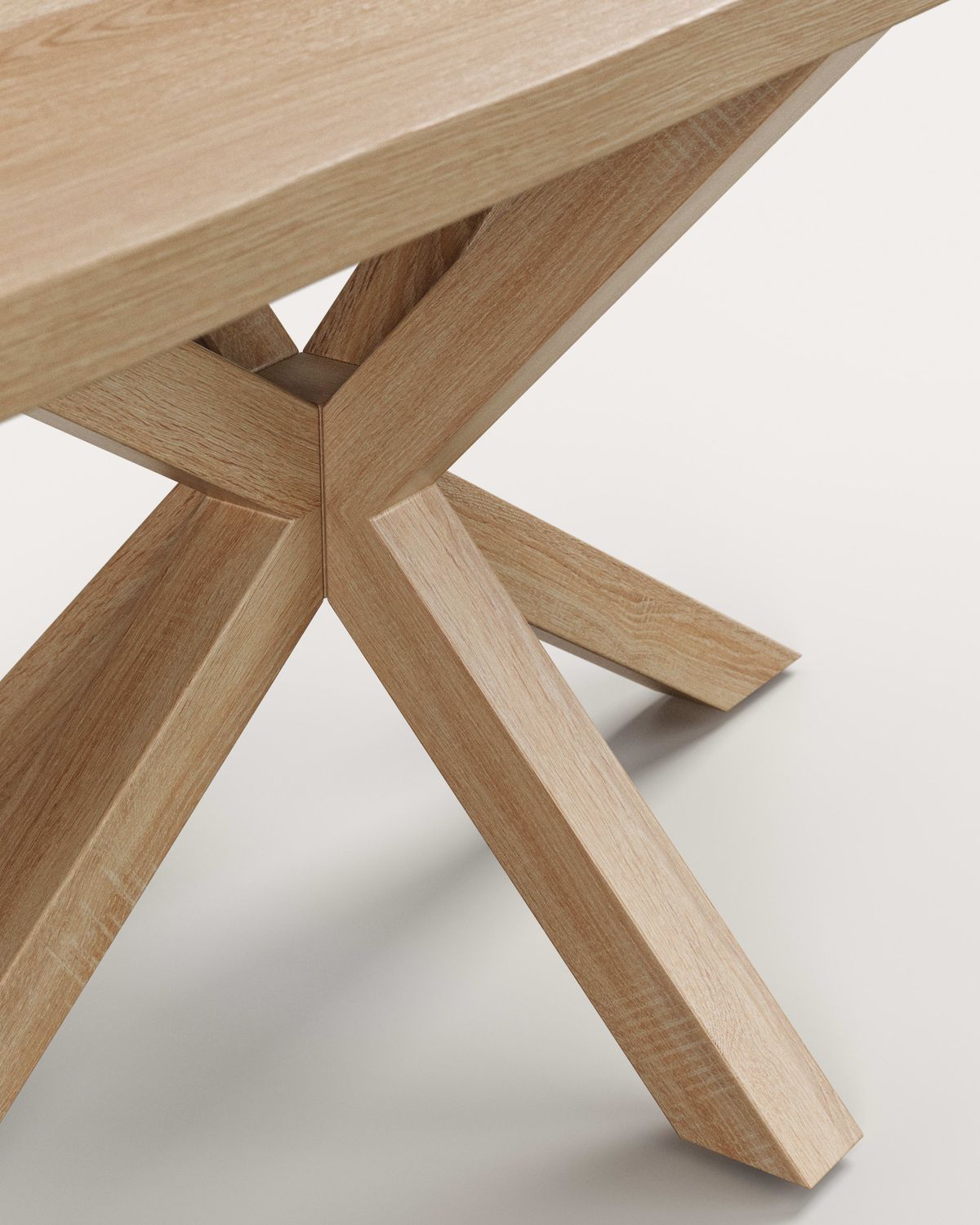 Mesa Argo de chapa de roble blanqueado y patas de acero efecto madera 180 x 100 cm
