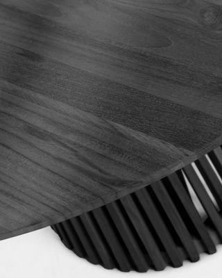 Sobre de madera de mindi con acabado negro para mesa redonda Jeanette Ø 120 cm