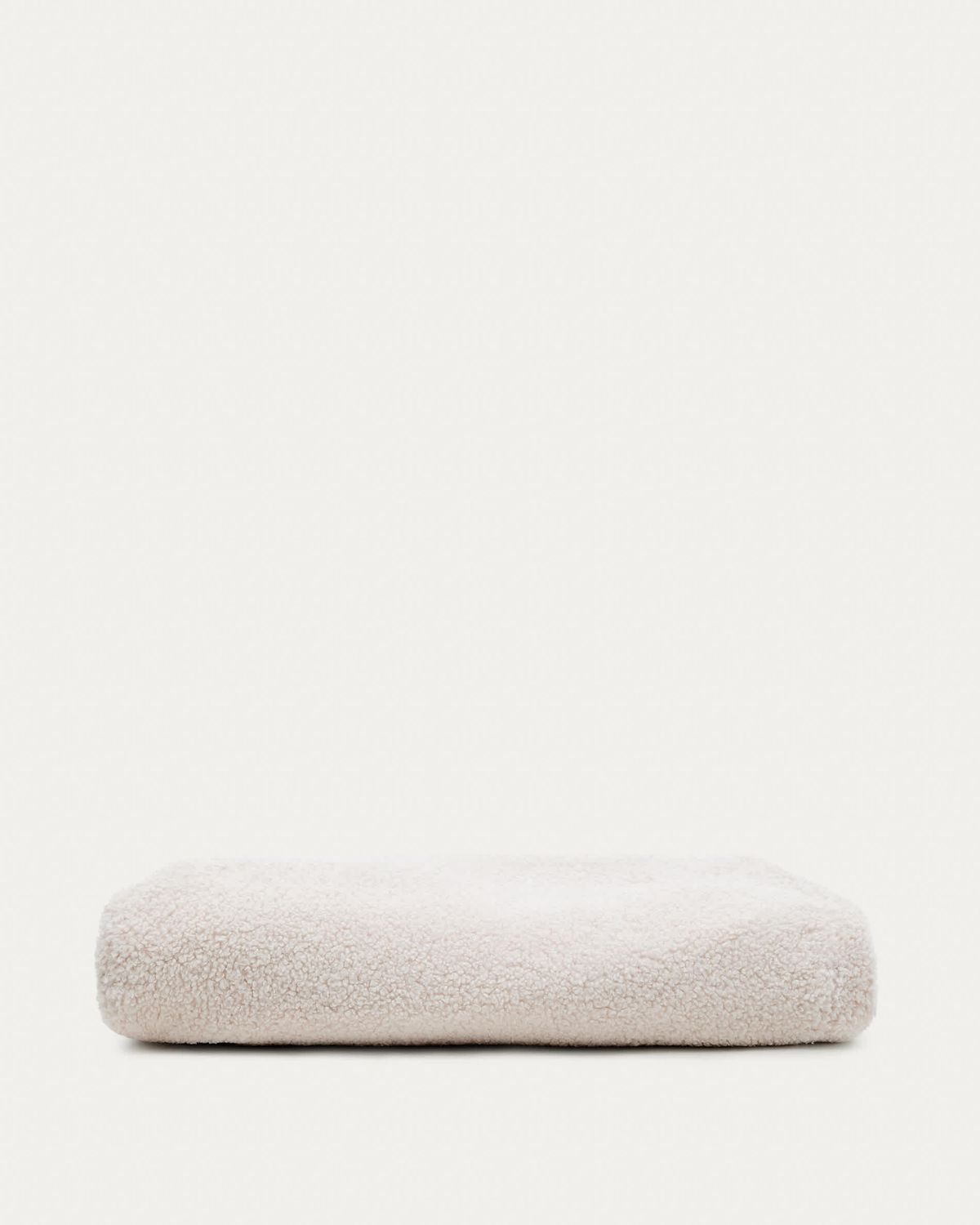 Funda para reposapiés Kaeli de borreguito crudo Ø 43 cm