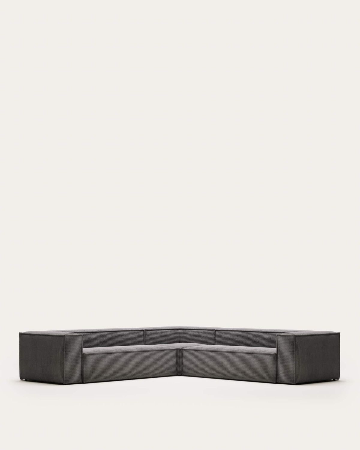 Sofá rinconero Blok 6 plazas de pana gruesa gris 320 x 320 cm FR