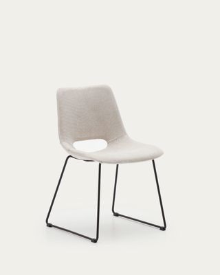 Silla Zahara beige y patas de acero con acabado negro FSC 100% Silla Zahara beige y patas de acero con acabado negro FSC 100%