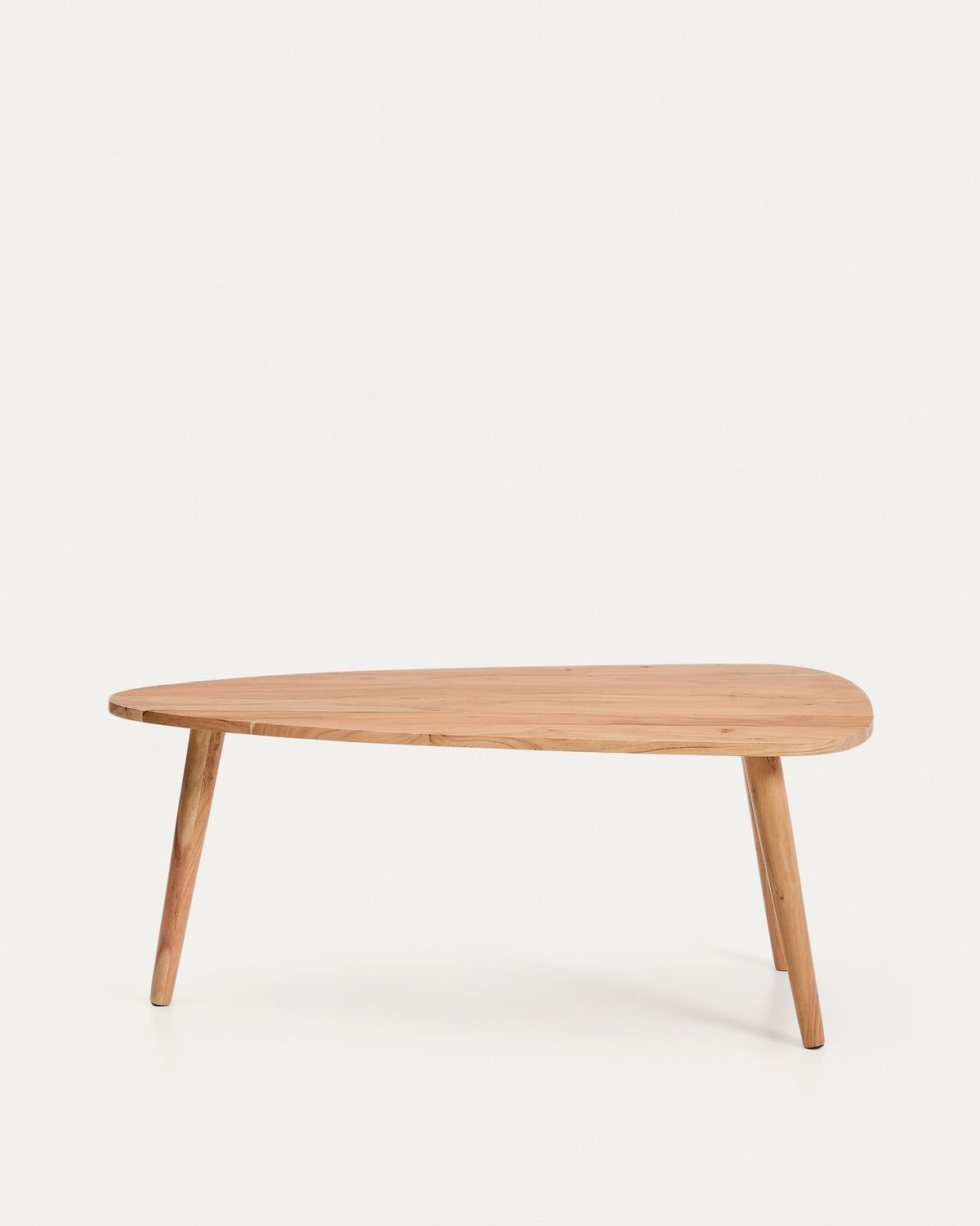 Mesa de centro Duvani de madera maciza de acacia con acabado blanqueado Ø110 x 60 cm