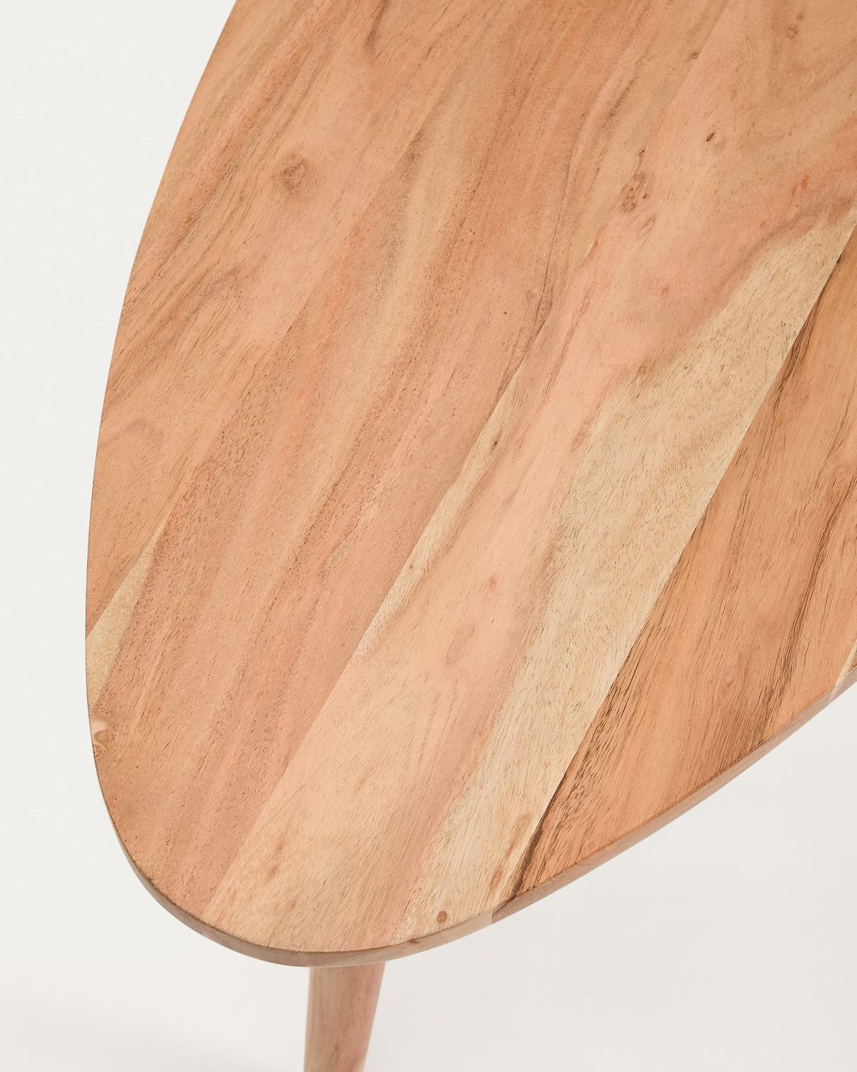 Mesa de centro Duvani de madera maciza de acacia con acabado blanqueado Ø110 x 60 cm
