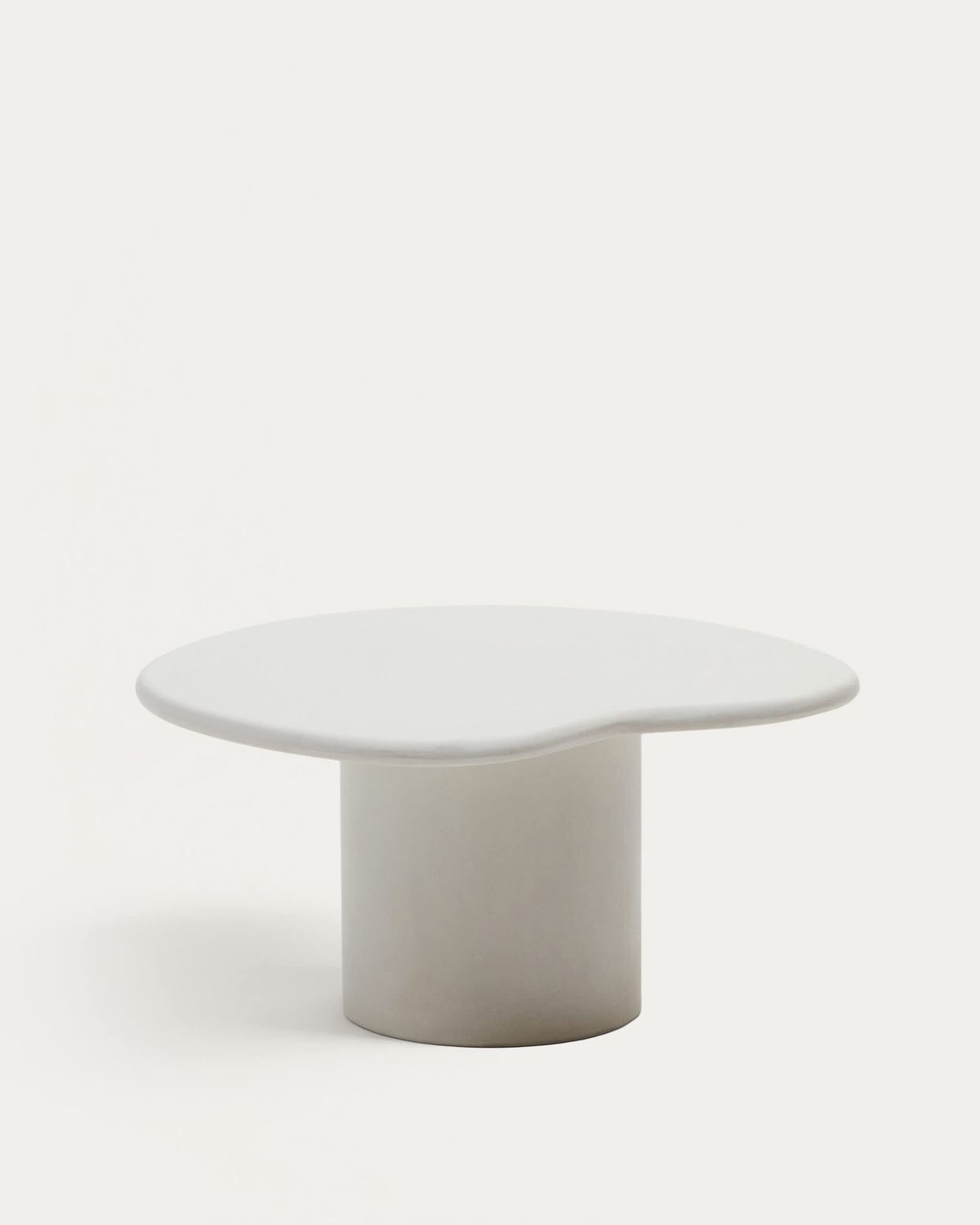 Mesa de centro Macarella de cemento blanco 83 x 77 cm