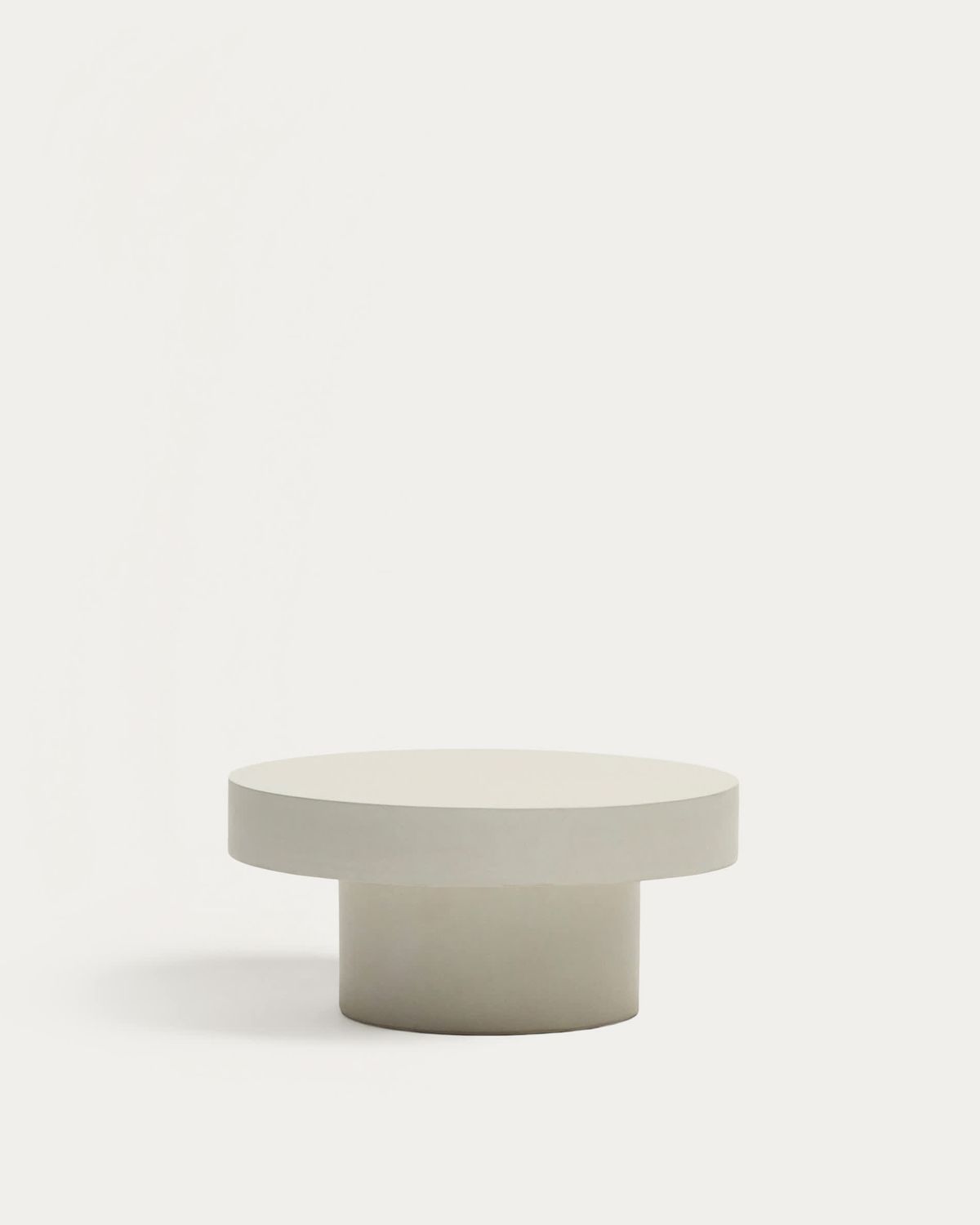 Mesa de centro redonda Aiguablava de cemento blanco Ø 66 cm