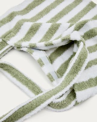 Bolsa Nuni de algodón rayas blanco y verde