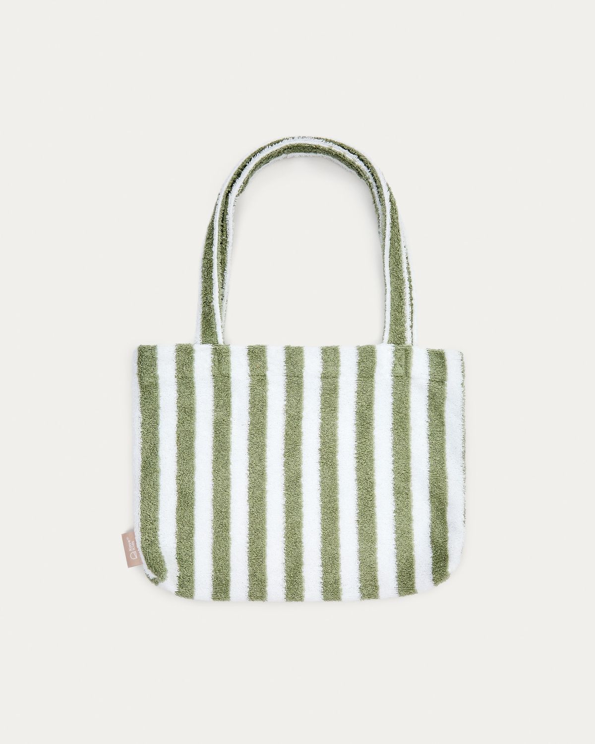 Bolsa Nuni de algodón rayas blanco y verde