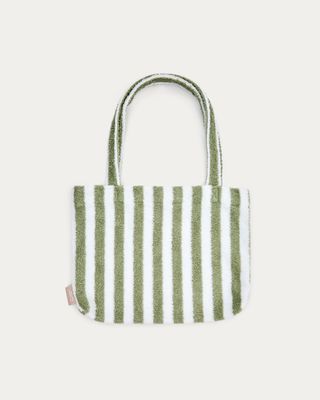 Bolsa Nuni de algodón rayas blanco y verde Bolsa Nuni de algodón rayas blanco y verde