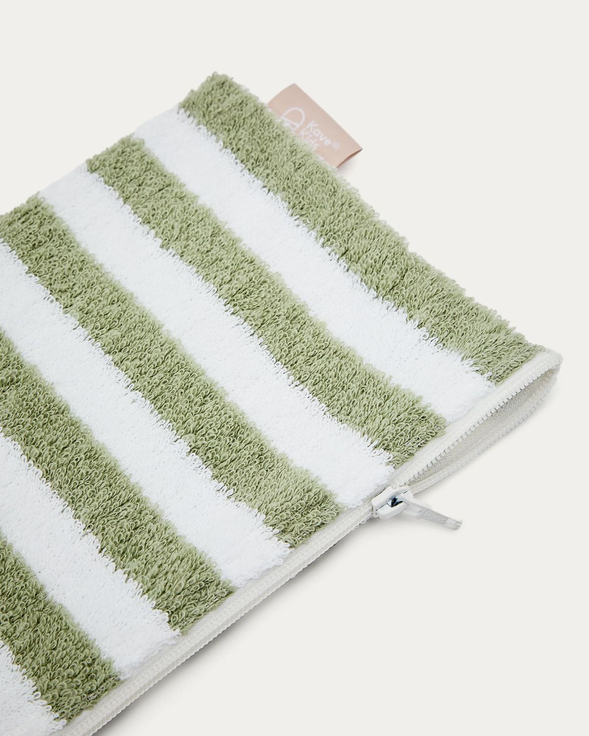 Neceser Nuni de algodón rayas blanco y verde
