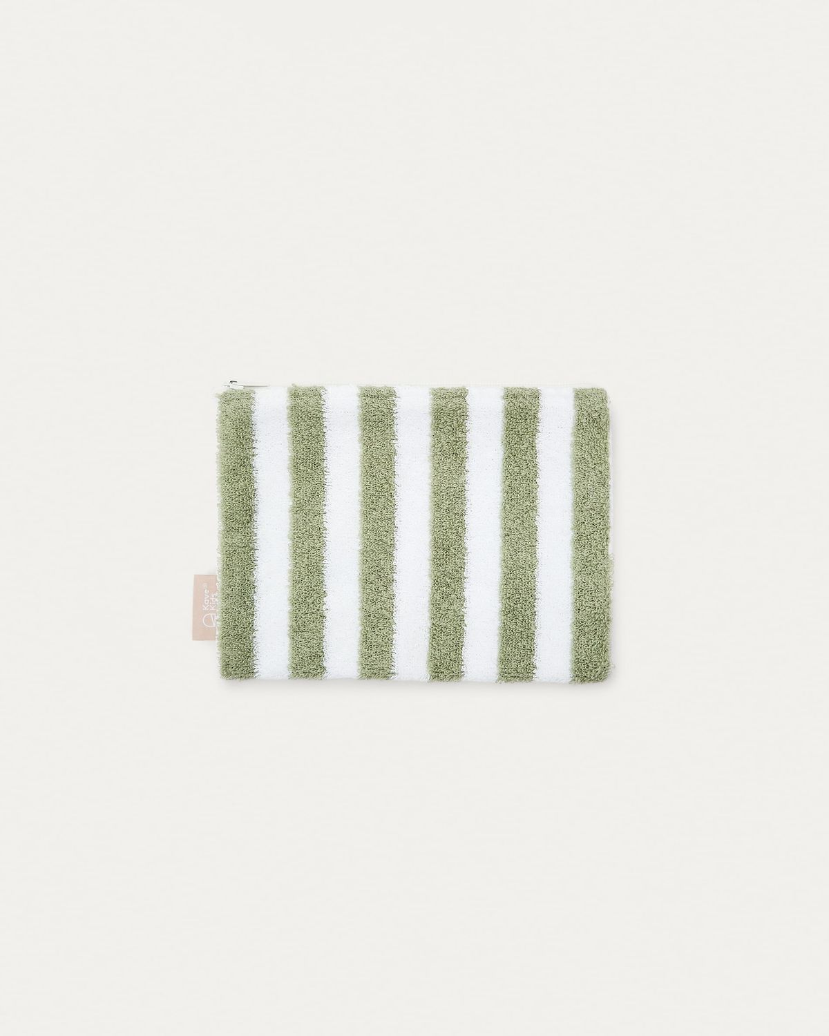 Neceser Nuni de algodón rayas blanco y verde