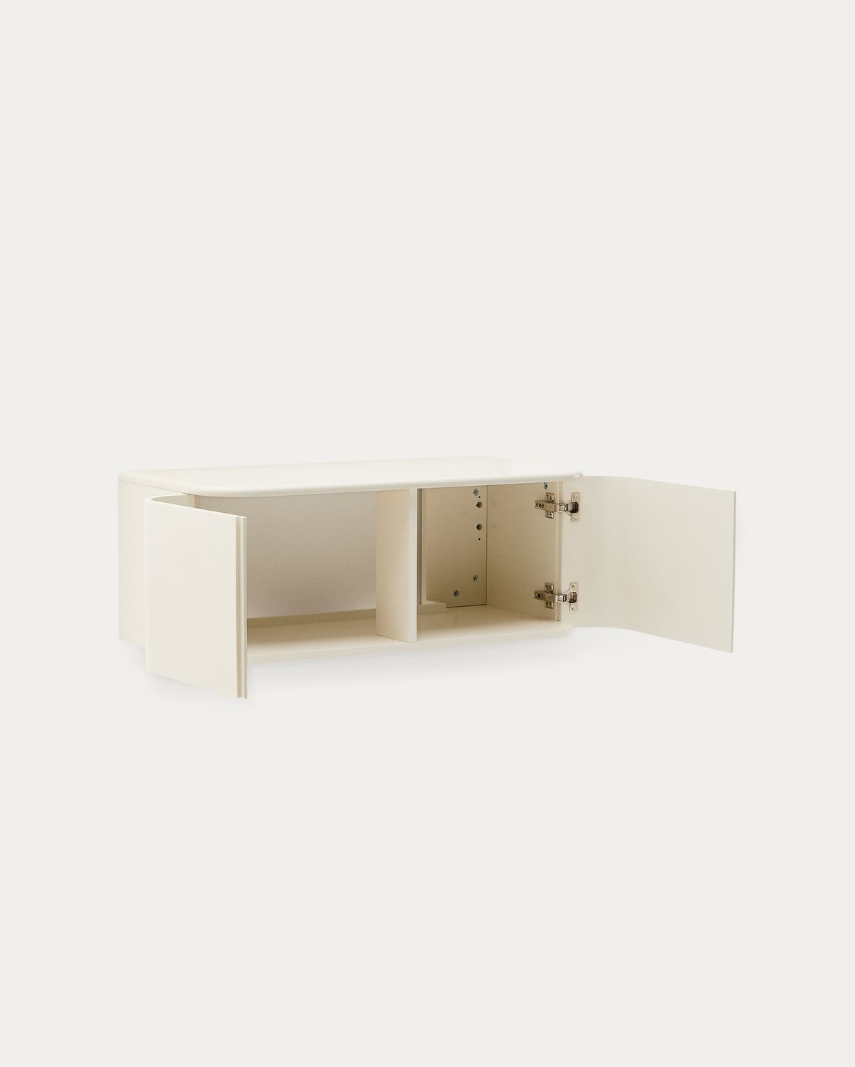Mueble de baño Salaya de madera contrachapada de fresno con acabado lacado beige 90 x 45cm