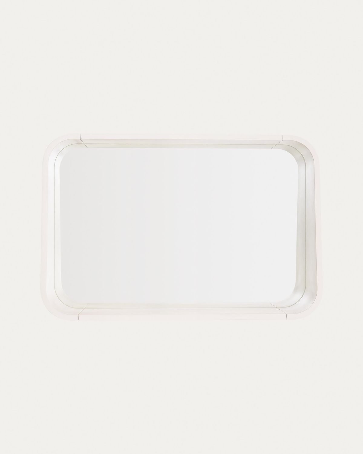 Espejo Salaya de madera contrachapada de fresno con acabado lacado beige 90 x 60 cm