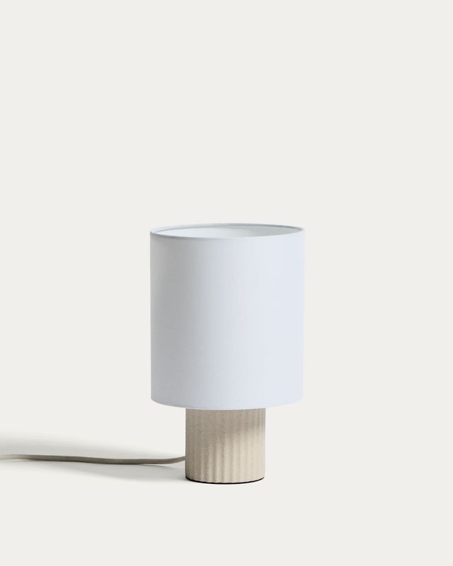 Lámpara de mesa Eshe de cerámica con acabado  beige