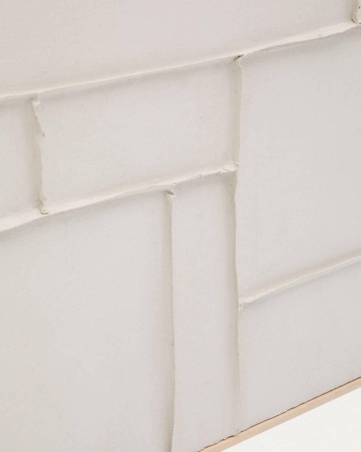 Cuadro Klis de lino con formas geométricas blanco 80 x 100 cm