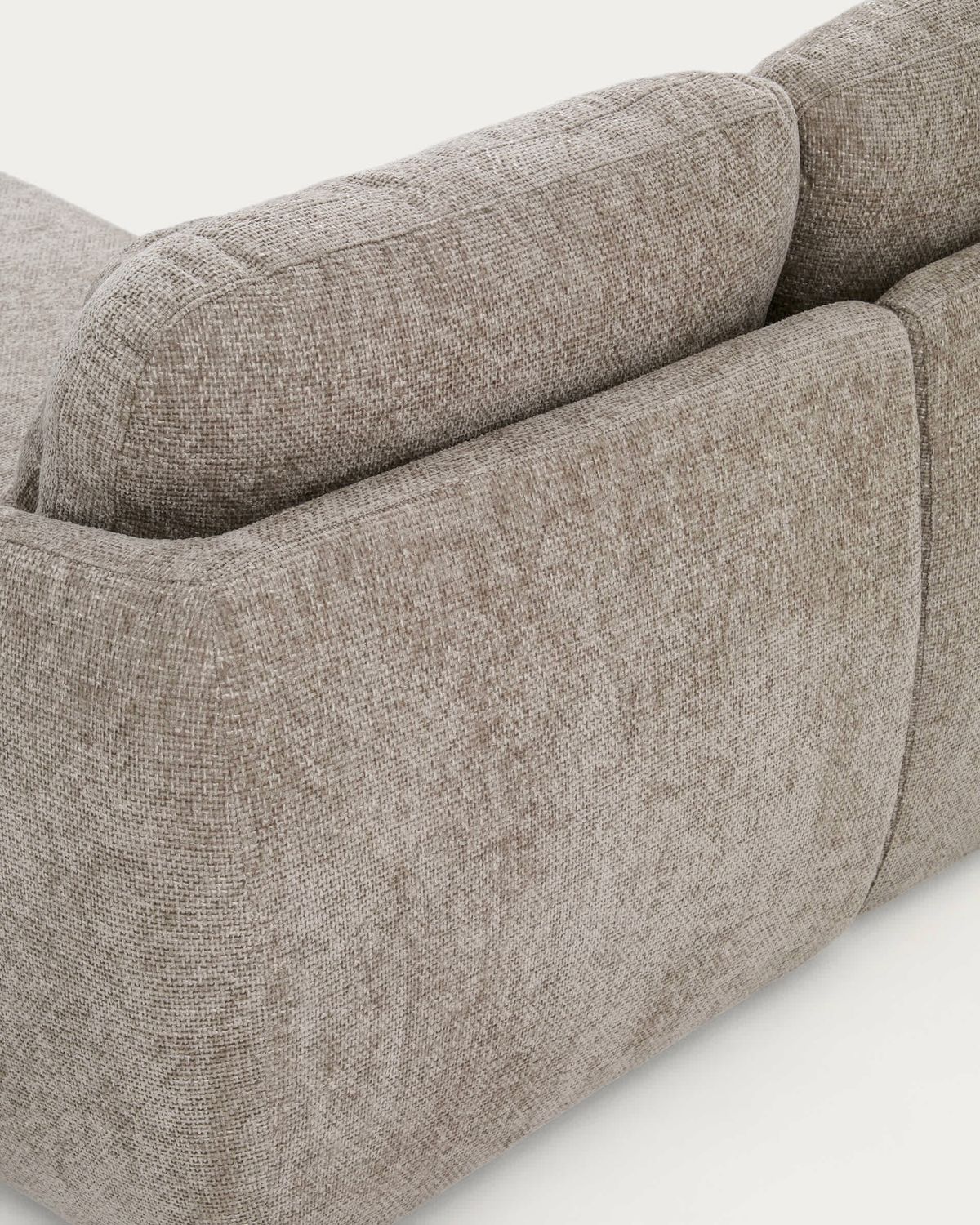 Sofá cama Laira 3 plazas de chenilla con chaise longue derecha topo 246 cm FSC Mix Credit