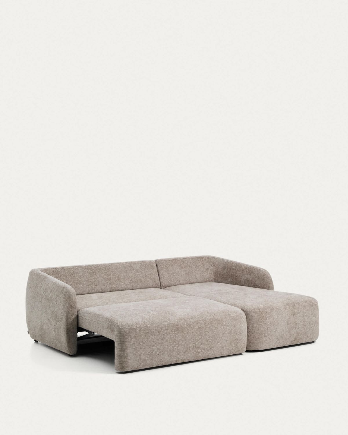 Sofá cama Laira 3 plazas de chenilla con chaise longue derecha topo 246 cm FSC Mix Credit