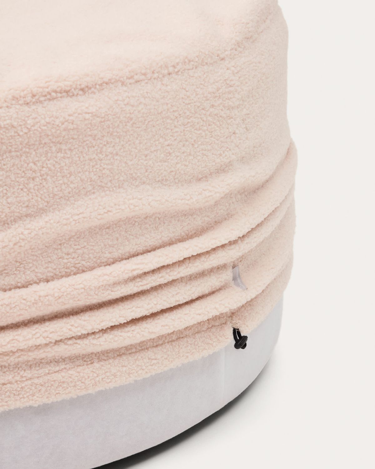 Funda para reposapiés Kaeli de borreguito rosa Ø 120 cm