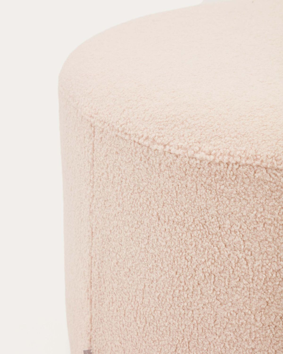 Funda para reposapiés Kaeli de borreguito rosa Ø 120 cm