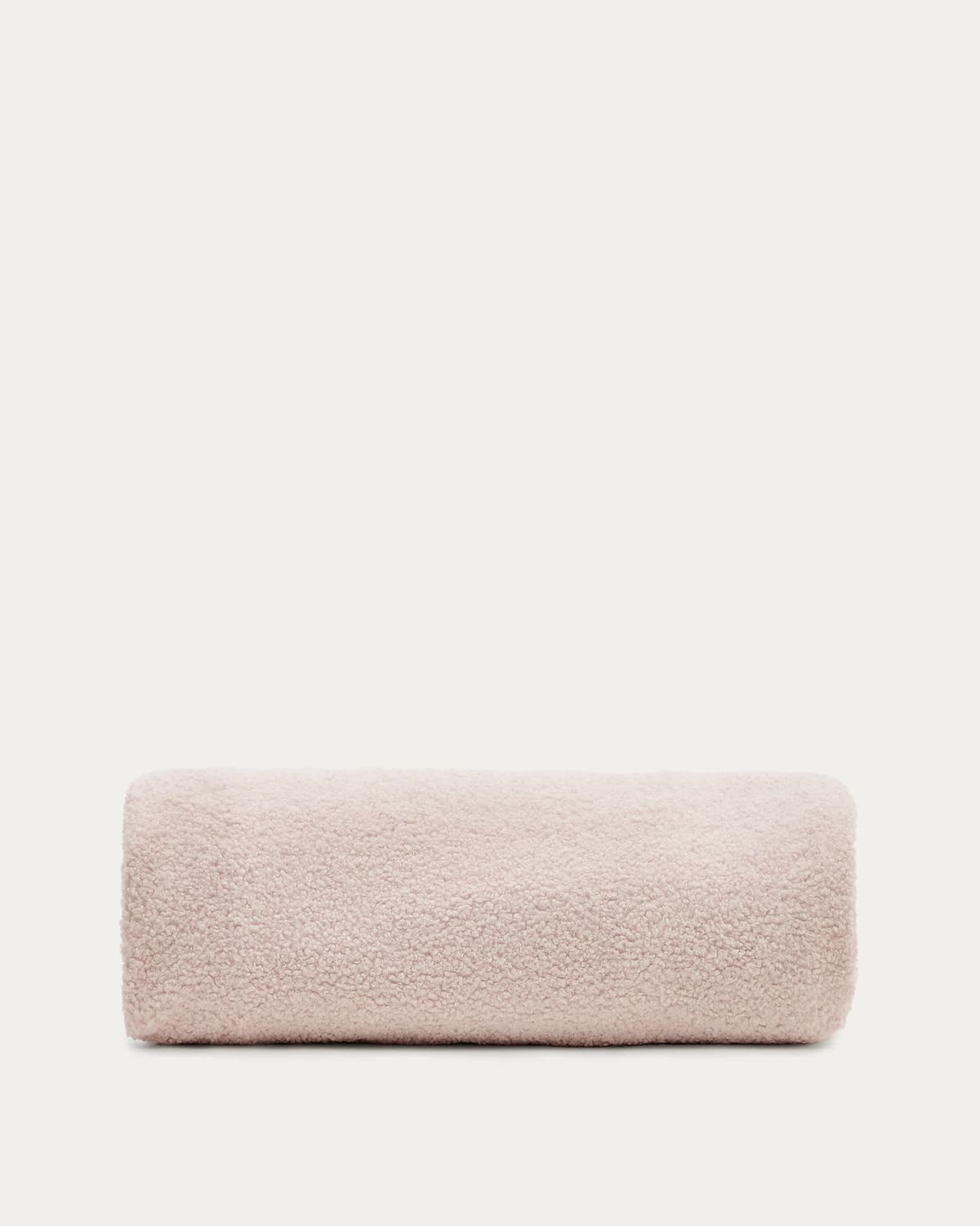 Funda para reposapiés Kaeli de borreguito rosa Ø 120 cm