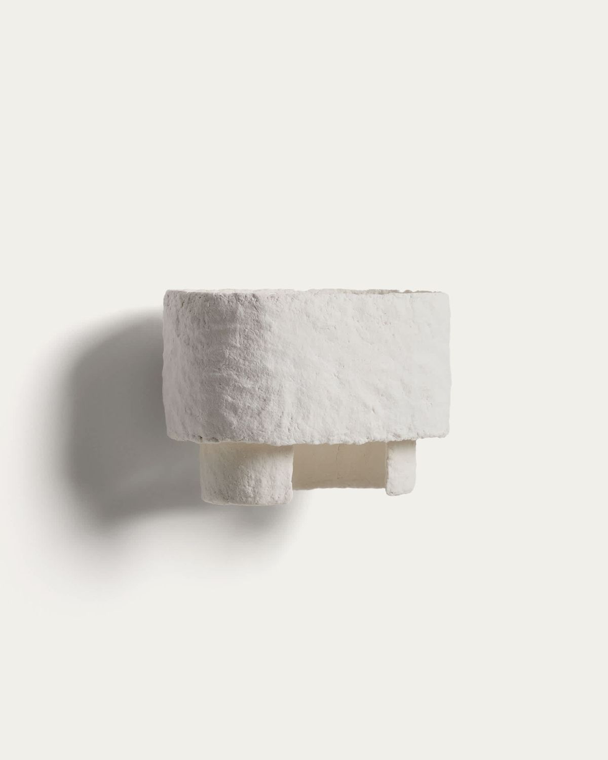 Aplique de pared Bedala de papel maché blanco