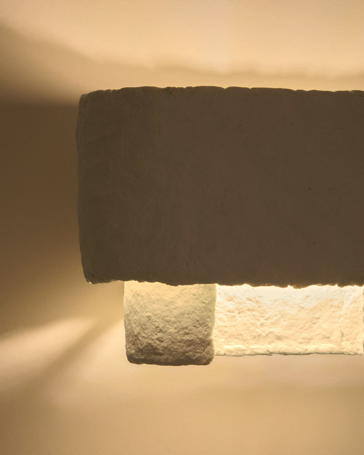 Aplique de pared Bedala de papel maché blanco