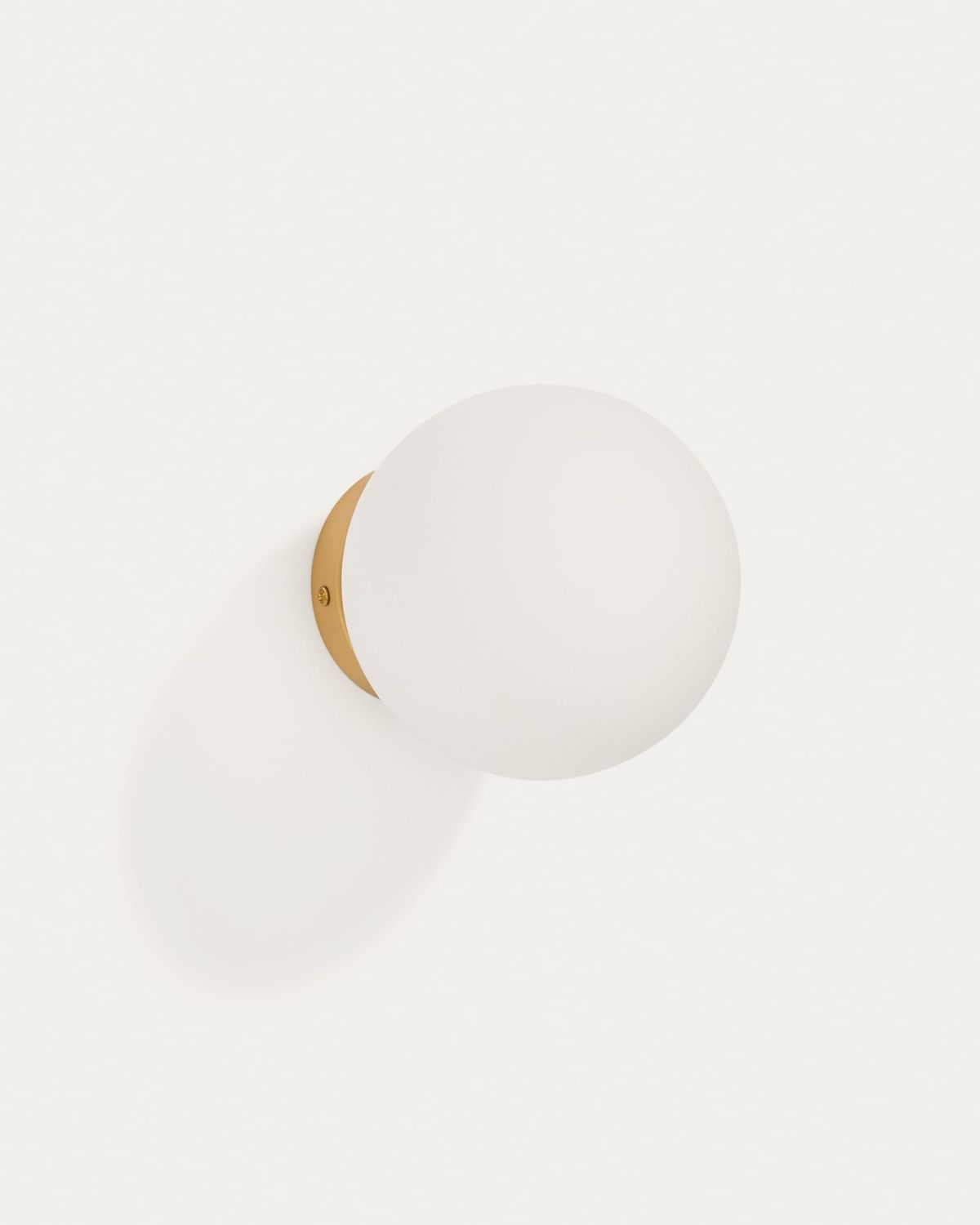 Aplique de pared Brisia de metal con acabado latón cepillado y 1 bola de cristal glaseado Ø15 cm