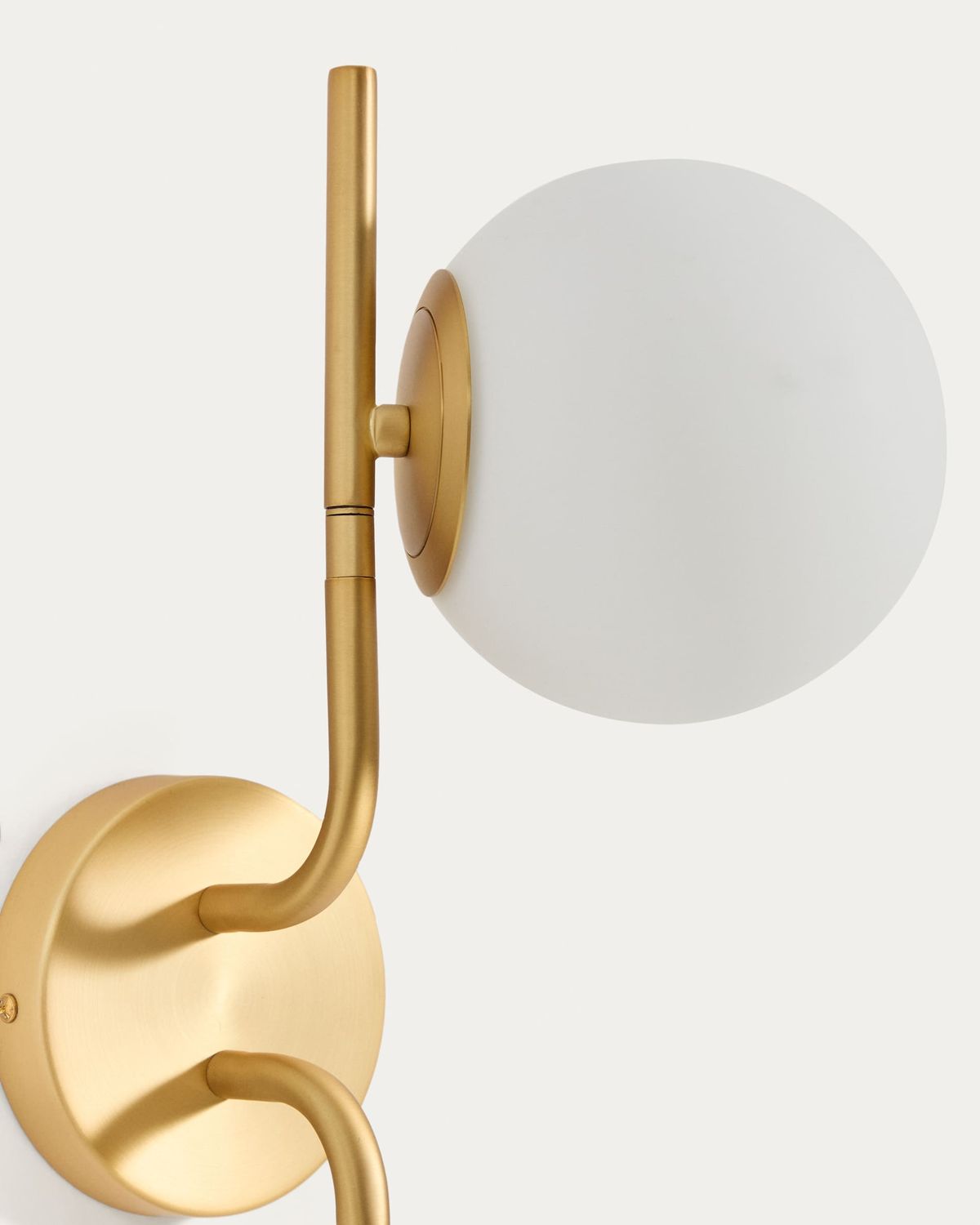 Aplique de pared Brisia de metal con acabado latón cepillado y 2 bolas de cristal glaseado Ø15 cm