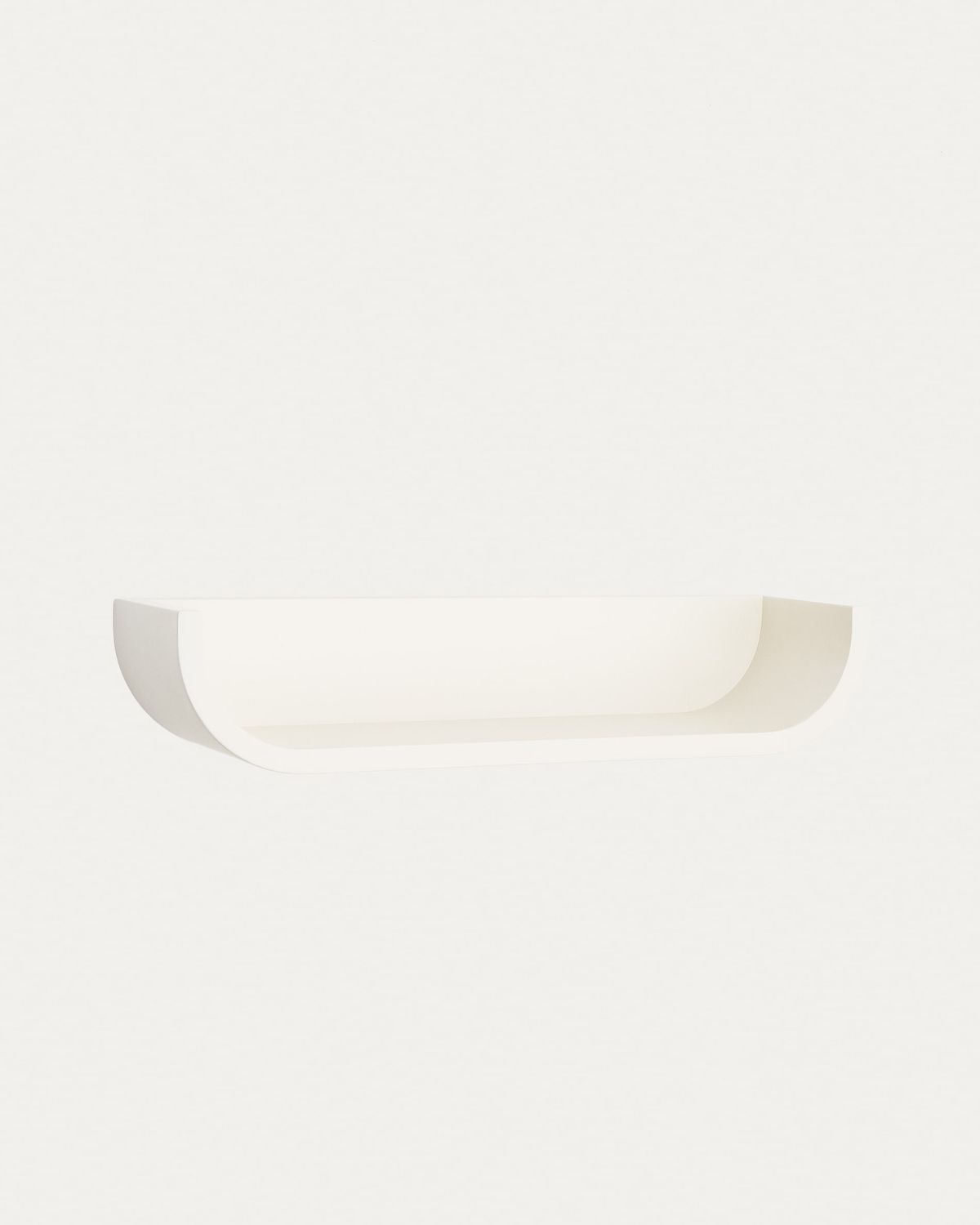 Estante Salaya de madera contrachapada de fresno con acabado lacado beige 60 x 12 cm