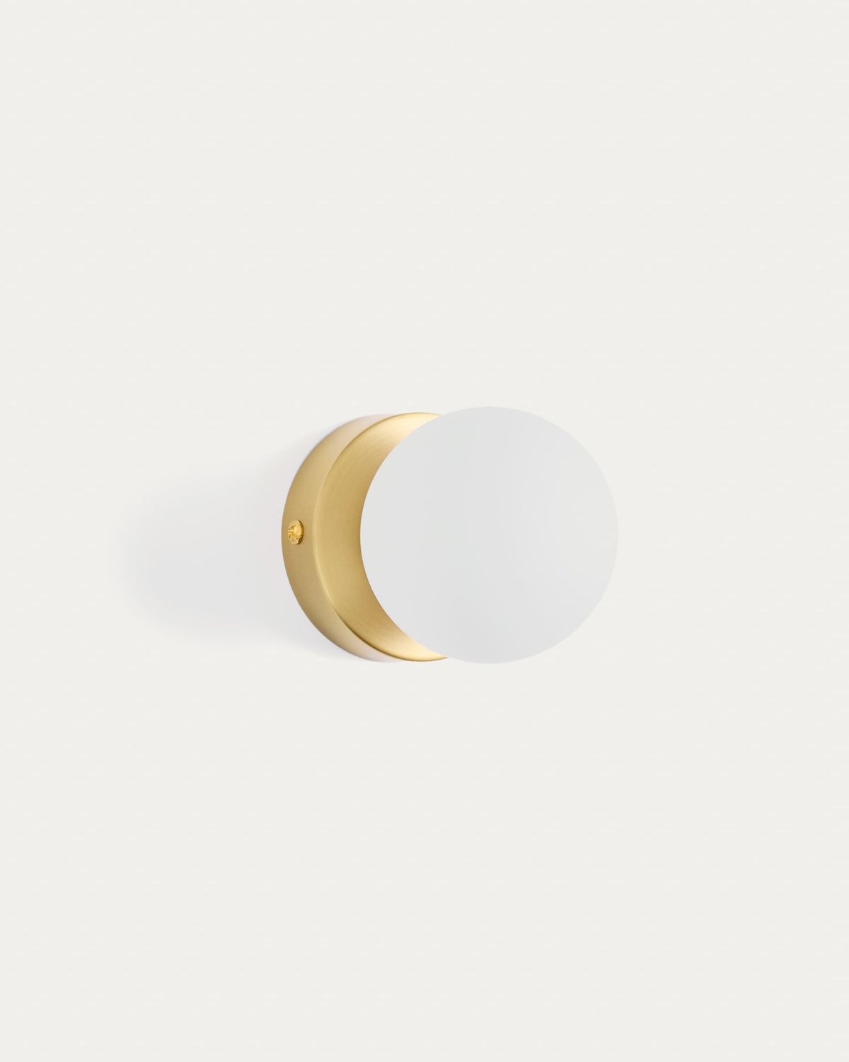 Aplique de pared Brisia de metal con acabado latón cepillado y 1 bola de cristal glaseado Ø8 cm