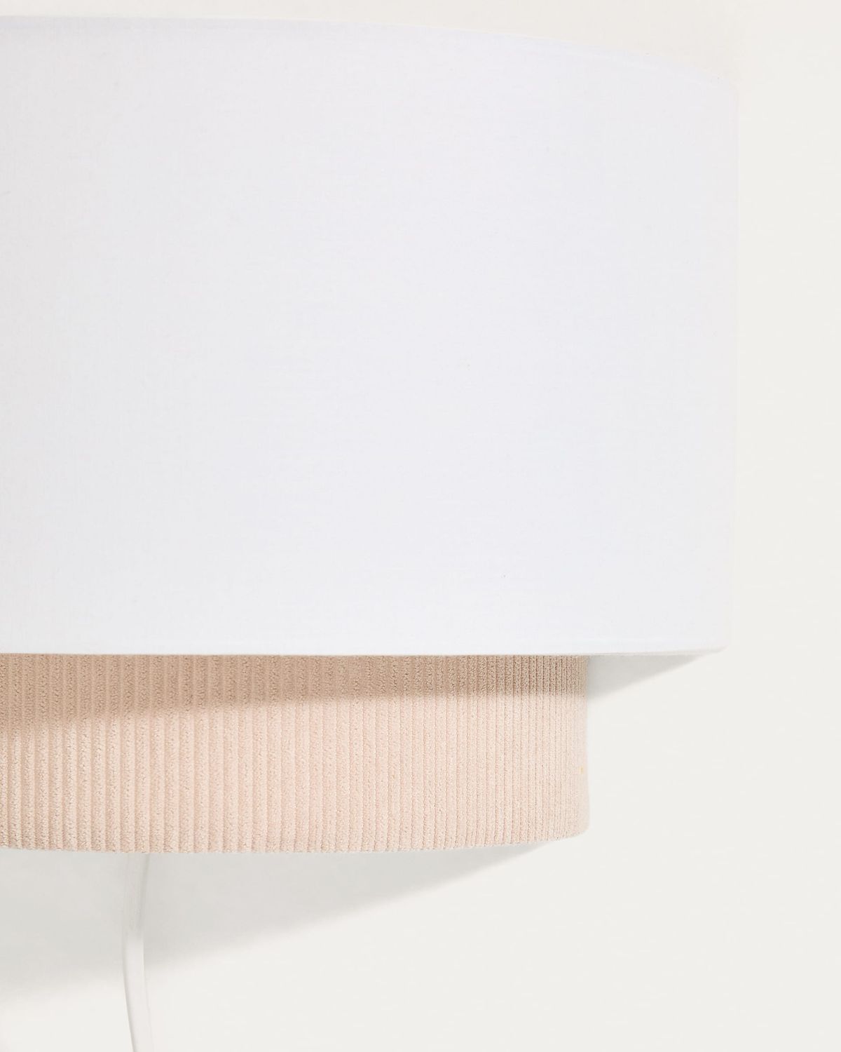 Aplique de pared Bianella de algodón y pana beige 30 cm
