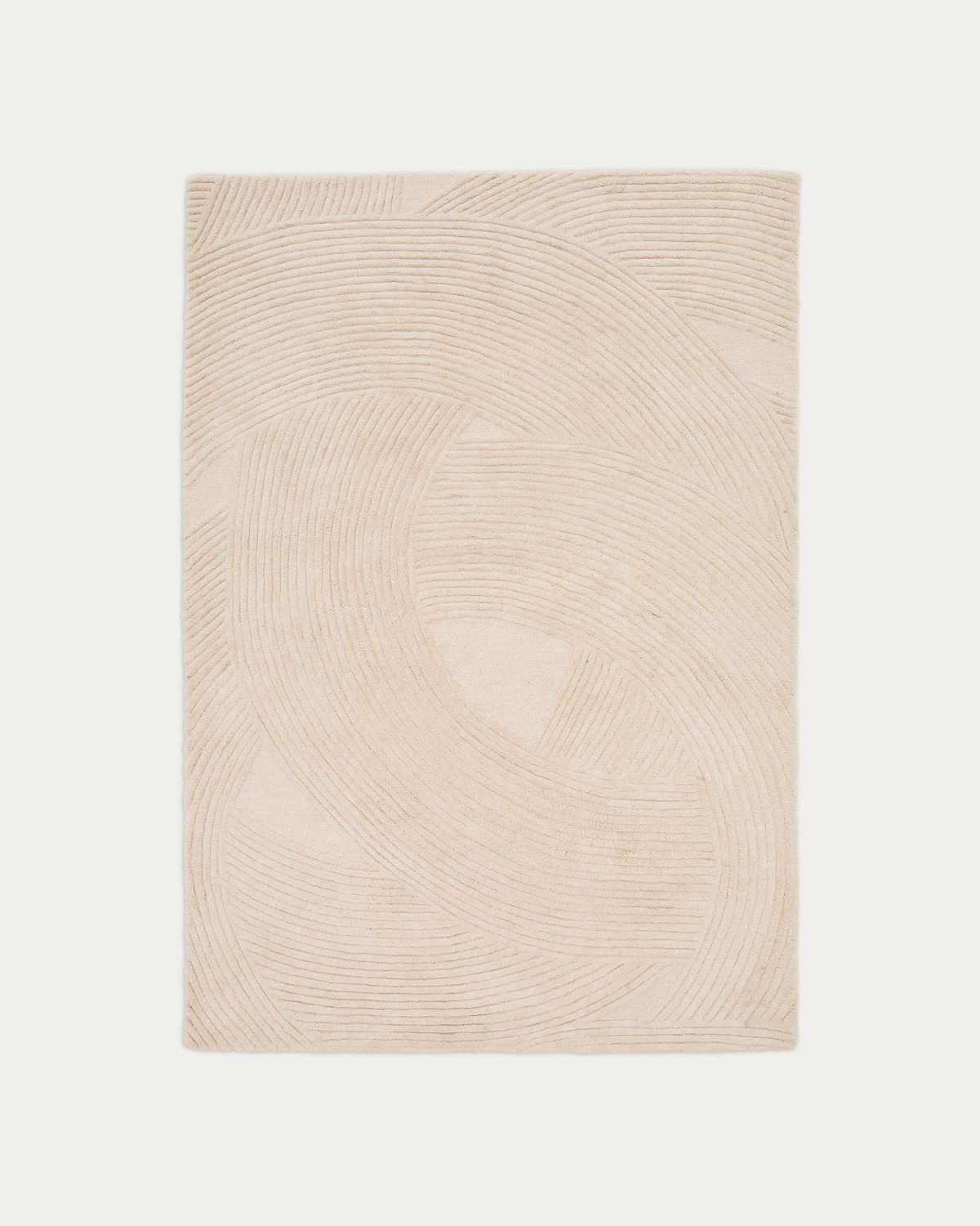 Alfombra Domm de lana beige 160 x 230 cm