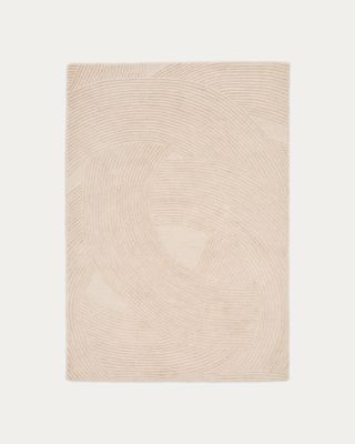 Alfombra Domm de lana beige 160 x 230 cm Alfombra Domm de lana beige 160 x 230 cm