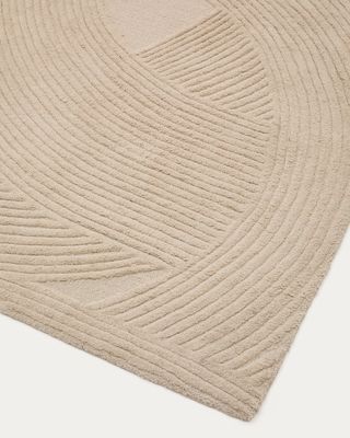Alfombra Domm de lana beige 160 x 230 cm
