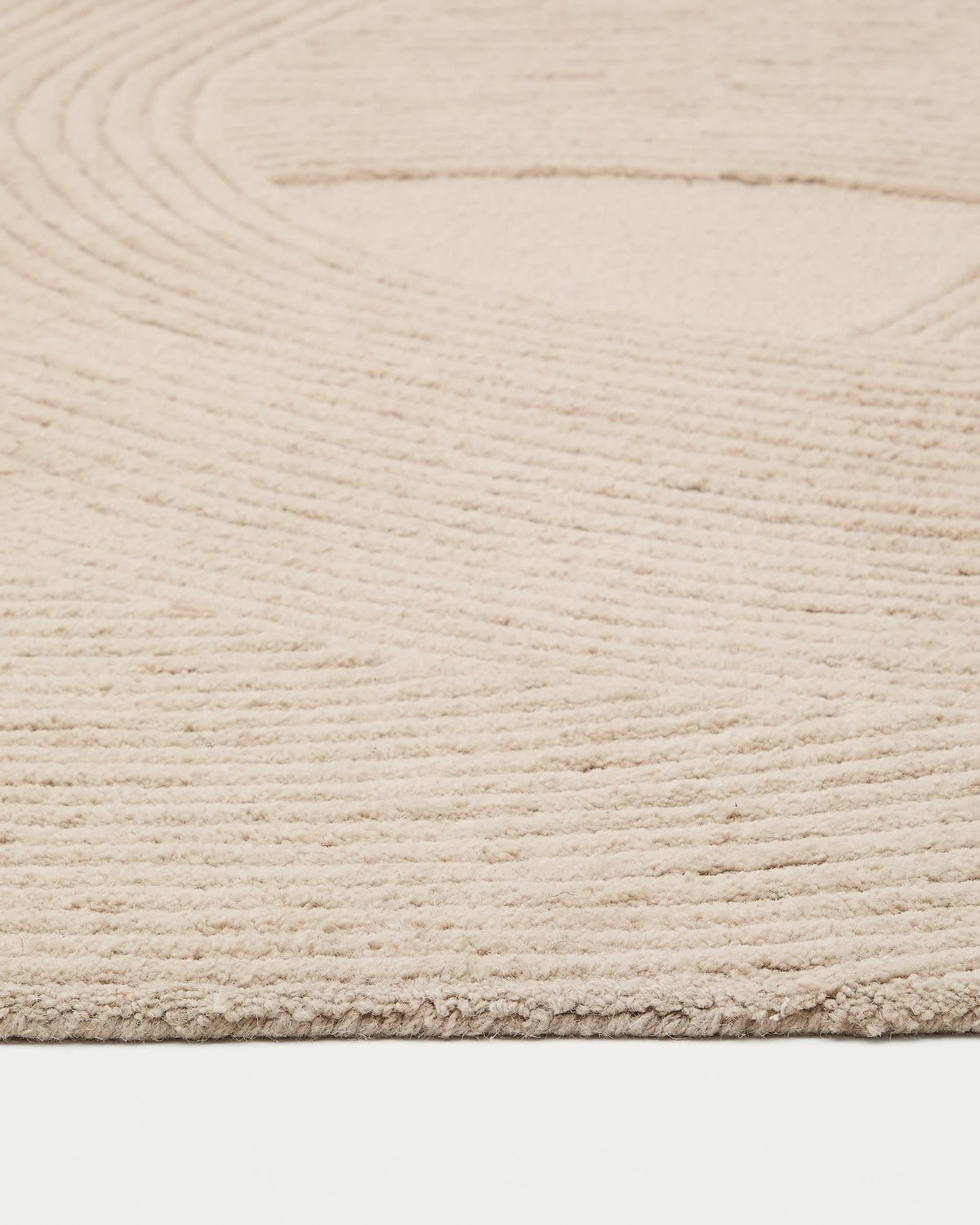 Alfombra Domm de lana beige 160 x 230 cm