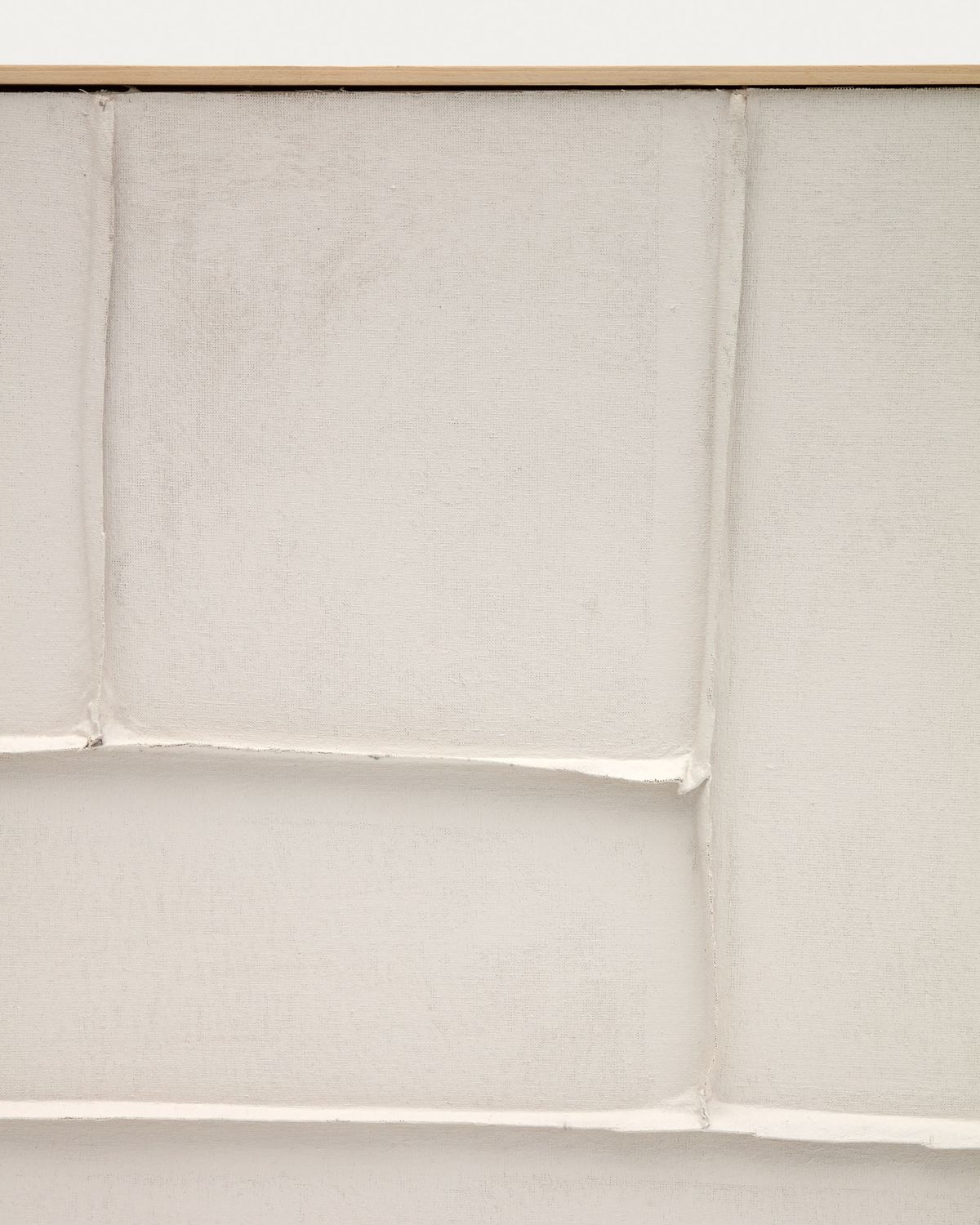 Cuadro Klis de lino con formas geométricas blanco 120 x 200 cm