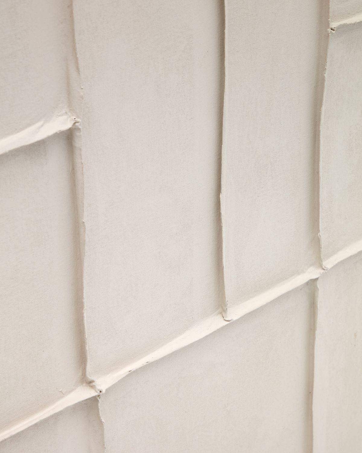 Cuadro Klis de lino con formas geométricas blanco 120 x 200 cm